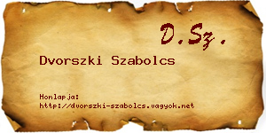Dvorszki Szabolcs névjegykártya
