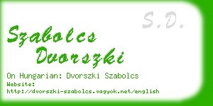 szabolcs dvorszki business card